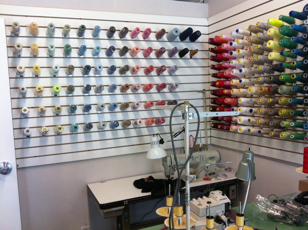 Interior of Wendy's Top Tailor alterations shop on Beatty Street in Vancouver